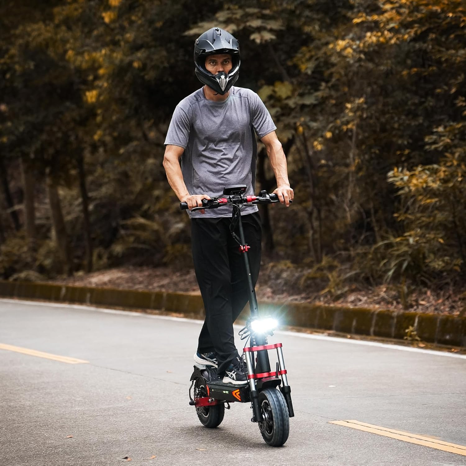 iScooter Electric Scooter, 28/38 MPH Top Speed E Scooter & 40/43/50 Miles Long Range, 10/11/12" Offroad Pneumatic Tire Scooter for Adults with Turn Signals, Double Braking Systems, APP and Storage Bag