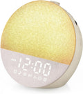 Geuuap Sunrise Alarm Clock White Noise Machine | Natural Wake-Up Light for Bedroom with 30 Soothing Sleep Aids, Bluetooth Speaker, Dimmable Clock, Screen-Free Design for Baby Adults Kids-Khaki