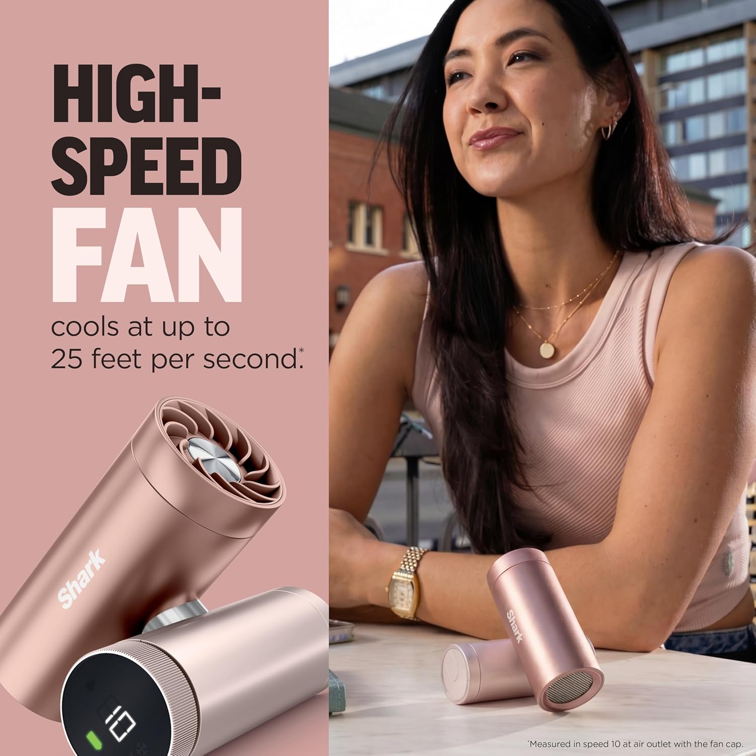 Shark ChillPill – The Only 3-in-1 Personal Cooling System with Fan, InstaChill Cooling Plate & Dry-Touch Mist – Portable, Handheld, Drops Skin Temp Up to 16°F, 10 Speeds, Carbon, FA022