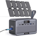 Portable Power Station 100W with 25W Solar Panel LiFePO4 Battery Power Bank with110V AC Outlets Solar Generator Fast Charging for Hurricane Emergency,Outdoor Use,Off-Grid traveling