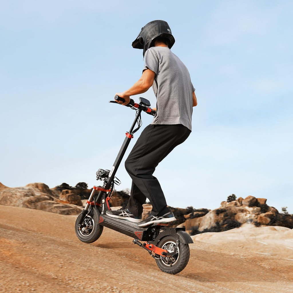 iScooter Electric Scooter, 28/38 MPH Top Speed E Scooter & 40/43/50 Miles Long Range, 10/11/12" Offroad Pneumatic Tire Scooter for Adults with Turn Signals, Double Braking Systems, APP and Storage Bag