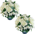QIANYUN Artificial Hydrangea Bush – 20 Inch Potted Faux Hydrangea Plant, UV Resistant Outdoor Hydrangea Artificial Plants for Front Porch, Garden, Patio & Indoor Decor