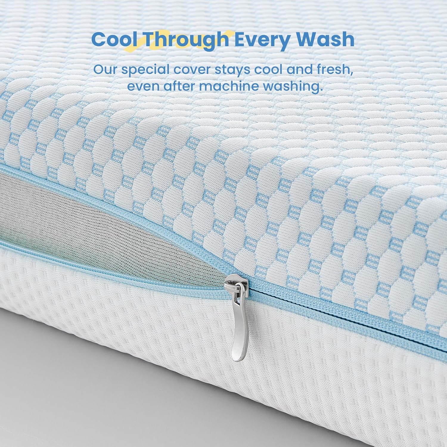 6" Dual Sided Crib & Toddler Mattress (Firm & Plush) - Memory Foam, Lux Cooling Removable Cover for Infant All-Night Comfort - CertiPUR-US Certified (Blue & White)