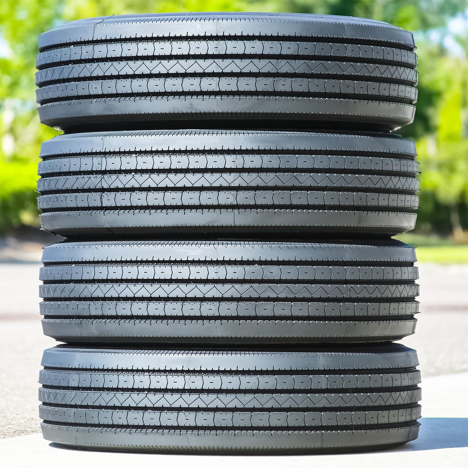 Set of 4 (FOUR) Suntek HD Trail + All Steel Heavy Duty Premium Trailer Radial Tires-ST225/75R15 225/75/15 225/75-15 123/119M Load Range G LRG 14-Ply BSW Black Side Wall