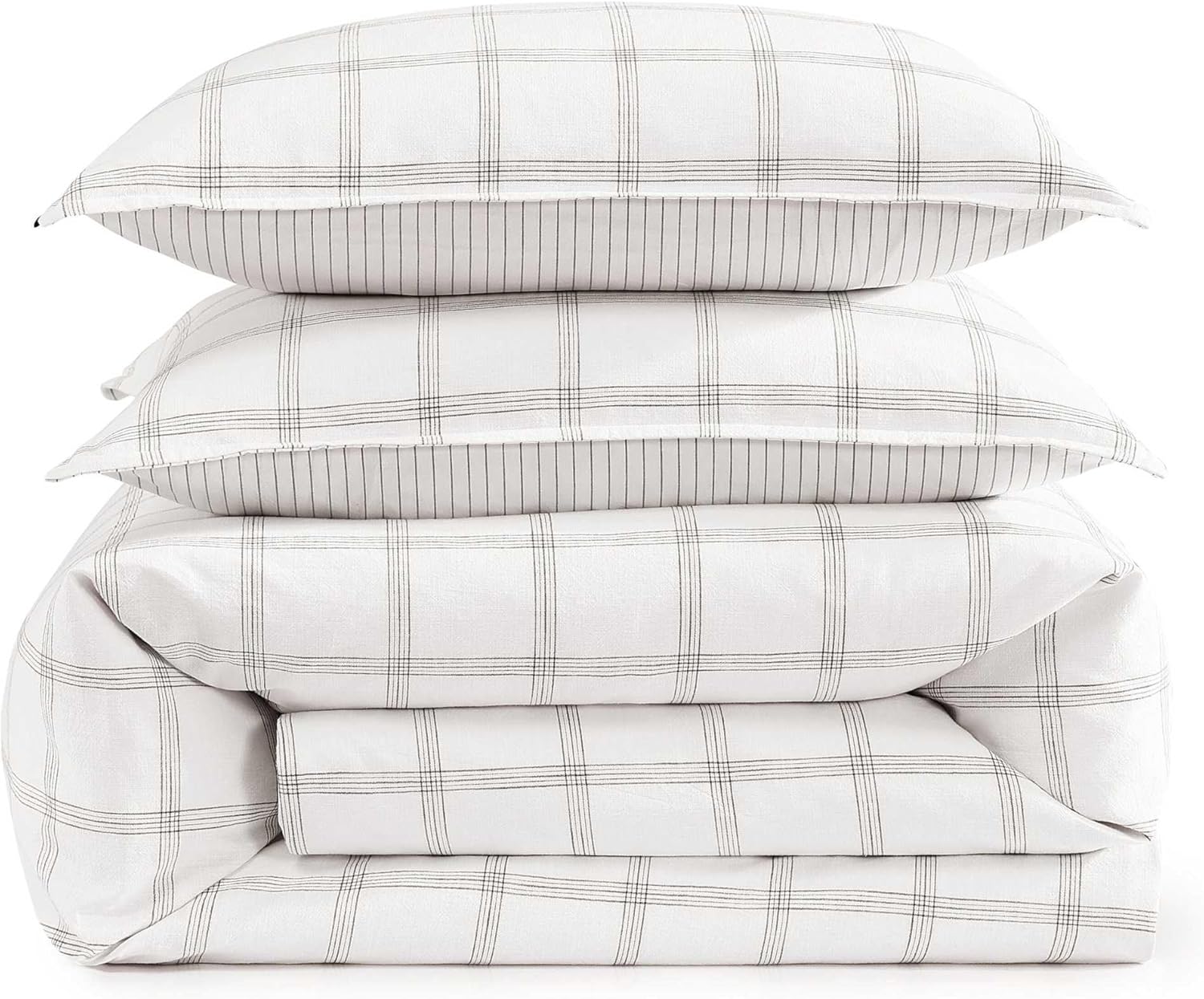 Tommy Hilfiger - King Comforter Set, Super Soft Bedding with Matching Sham, Breathable Bed Essentials (Modern Windowpane Blue, King)