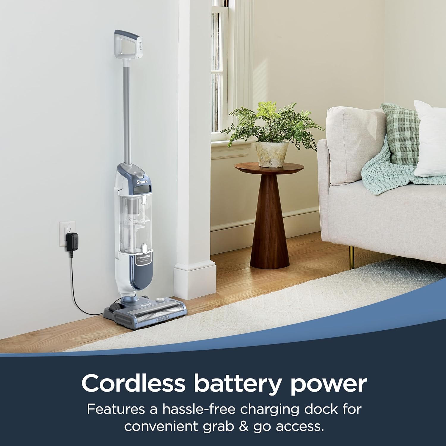 Shark Freestyle Max Cordless Upright Vacuum, Multi-Surface Cleaning, Lightweight, Easy Maintenance, with Large Dust Cup and 2-Speed Brushroll, LED Headlights, Nordic Blue, SV2002