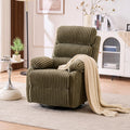 Cloud-Soft Velvet 360° Swivel Rocking Chair Nursery Recliner - High Back Gliding Recliner Chair, Plush Footrest, Supportive Armrests & Side Storage Pocket, Ideal for Nursery & Living Room, Green