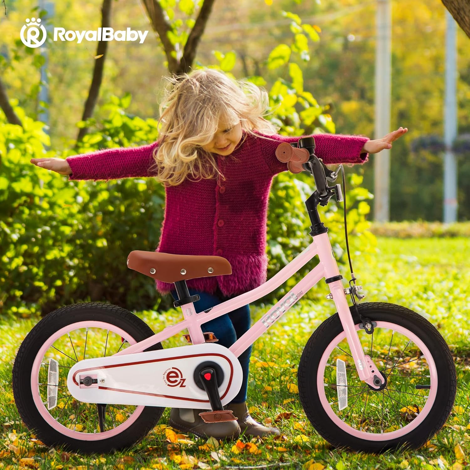 RoyalBaby Kids Bike, Terra EZ Balance to Pedal Convertable Bicycle, 14 16 18 Inch Easy Learn Balancing to Biking Boys Girls Ages 3-9 Years Beginners