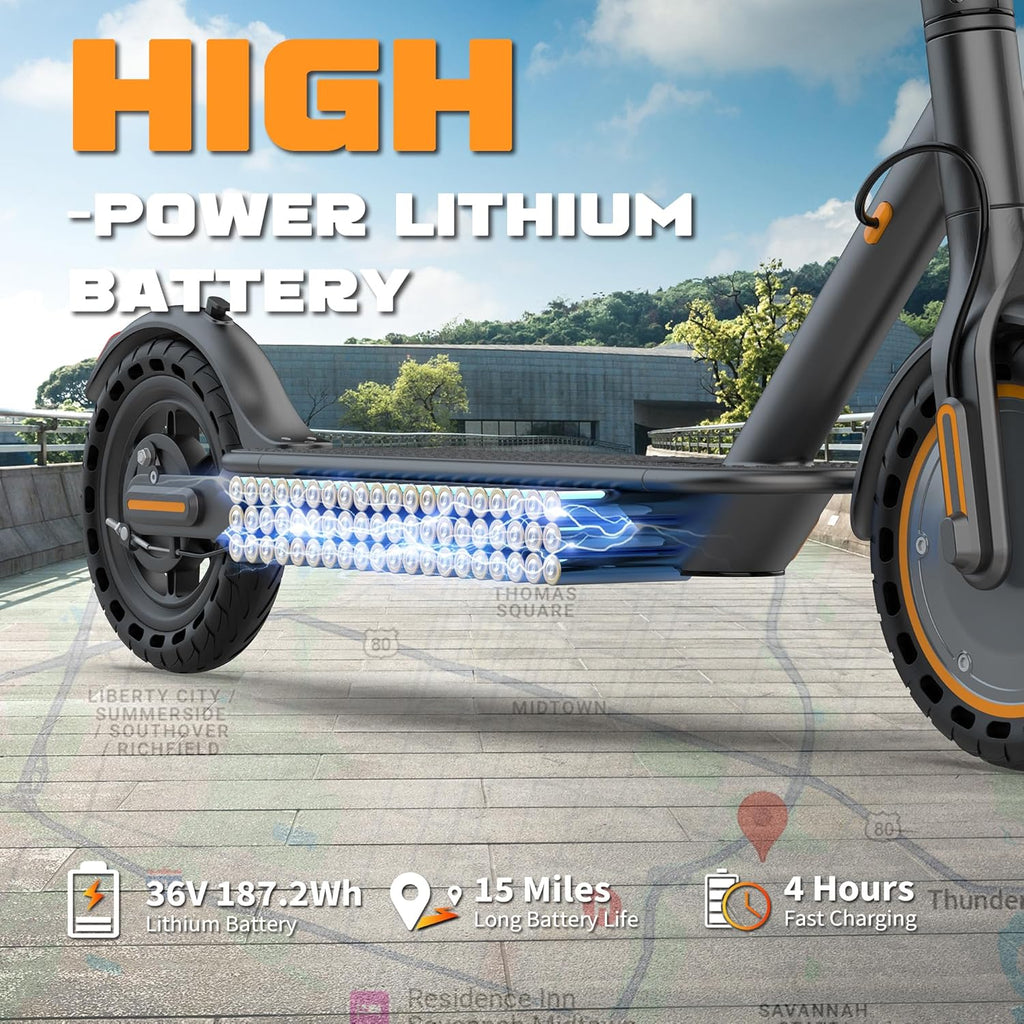 Volpam Adult Electric Scooter, Max Speed 19/21MPH, Up to 21-28 Miles Range, 500W/350WMotor Adult E-Scooter, Foldable Scooter with Dual Braking, Smart APP