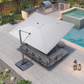 PURPLE LEAF Patio Umbrella 9' X 11.5' Rectangle Cantilever Umbrella Large Aluminum Outdoor Umbrellas with 360-degree Rotation & UPF40+ Premium Fabric for Deck Pool Garden Yard, Pebble Grey