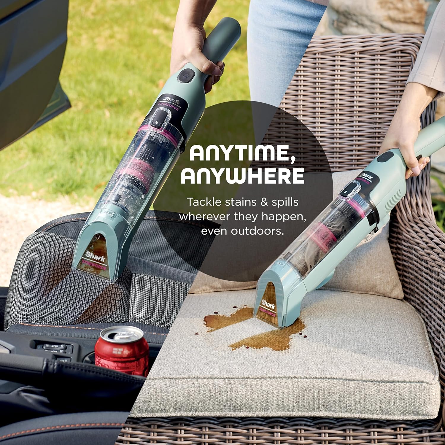 Shark StainForce Cordless Portable Spot, Stain, & Odor Remover System for Carpets, Area Rugs, Upholstery, Stairs, with Storage Caddy, Accessories, and Full-Size Cleaning Solution, HX101 (New)