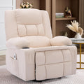 Rocker Recliner Chair with Massage and Heat, Nursery Rocking Chairs for Living Room, Ergonomic Comfy Relining Chair with Cup Holders, USB Charge Port, Side Pockets, Recliner Chair for Adults, Beige