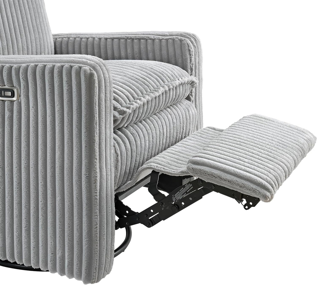 Oxford Baby Uptown Power Recliner/Glider, Corduroy, Ash Gray