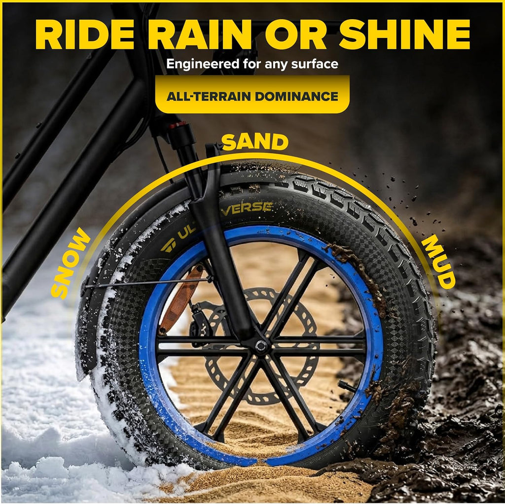 ULTRAVERSE 20x4 E-Bike Fat Tire - Robust, High-Performance 20inch Fat Tyre for MTB and Ebikes, Durable All-Terrain Directional Tread, Superior Density for Street & Trail Adventures-1 Unit